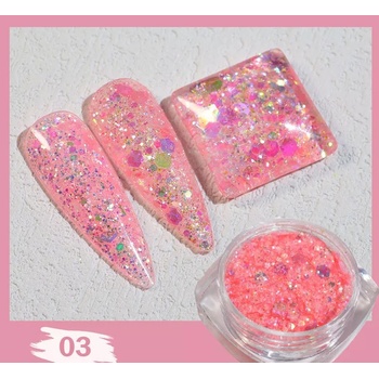 Глитер пайети за декорация на нокти DE2180, розовo (DE2180)