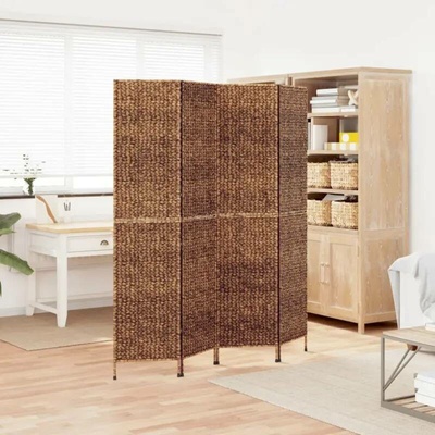 vidaXL Paraván 163 × 180 cm vodní hyacint hnědý 4panelový 355195