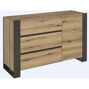 Bogdan Furniture Europe Шкаф Мебели Богдан Combo KOM1D3S-E20, Сив графит и Крайбрежен дъб Евок