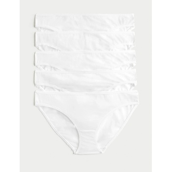 Marks & Spencer Бели памучни бикини слипове с Lycra®, 5 пакета, Marks & Spencer Marks & Spencer | Byal | ЖЕНИ | S
