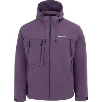 Firetrap Men's Windproof Hooded Long Sleeve Windbreaker - Purple