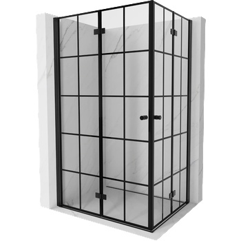 Mexen Mist-F Duo сгъваема лява душ кабина 95 x 85 cm, черна решетка, черна - 8A6-095L-085P-70-77 (8A6-095L-085P-70-77)