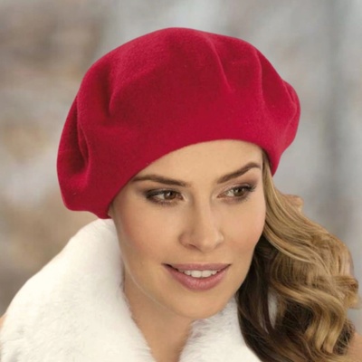 Tonak Flora Woolmark baret červená