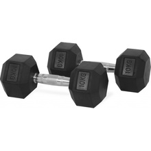 TRINFIT Jednoruční činka pogumovaná HEXA 10 kg