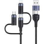 USAMS USB кабел за зареждане A+C - Lightning - microUSB - type-C 1, 2 м Usams (SJ547USB01) (SJ547USB01)