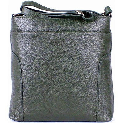Patrizia Piu Středně velká kožená crossbody kabelka 417 tmavězelená