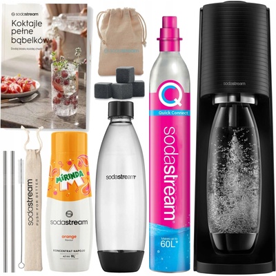 Sodastream Terra Black s 2 flašami + Pepsi + Mirinda + 7UP