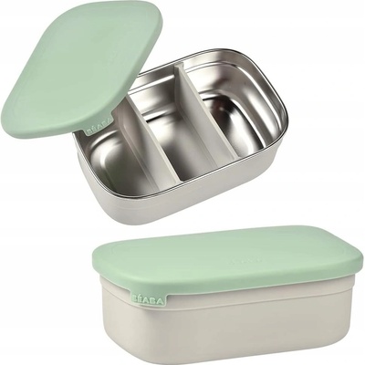 Beaba Desiatový box nerez Velvet Grey Sage Green