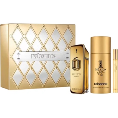 Paco Rabanne Rabanne Million Gold Комплект Парфюмна вода EDP за мъже 100 мл + 10 мл + 1 Million Дезодорант спрей 150 мл