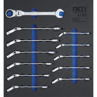 BGS technic sada ráčnových očkoplochých klíčů kloubový 8 - 19 mm 12dílná BGS 4195