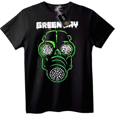 NOONEBRAND Тениска Green Day газова маска - 3XL, Black