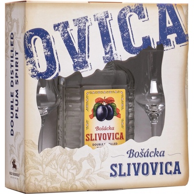Bošácka Slivovica OH 52% 0,7 l (darčekové balenie 2 poháre)