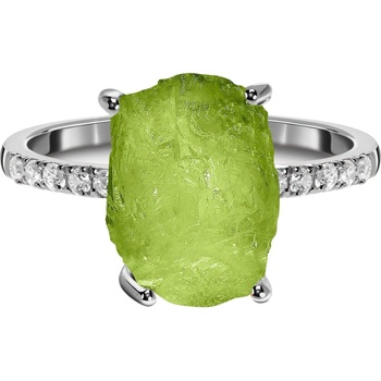 Silenti Jewelry Сребърен пръстен "Перидот" - 7 - 54.5мм (17.2мм диам. )