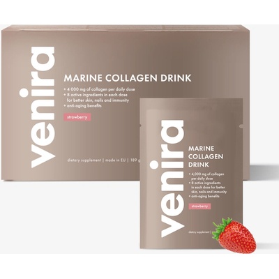 Venira kolagénový drink pre vlasy nechty a pleť jahoda morský kolagén 30 sáčkov