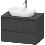 Duravit Ketho. 2 - Шкаф за умивалник с изрез 57x80x55 см, 2 чекмеджета, графитен мат K24895049490000 (K24895049490000)