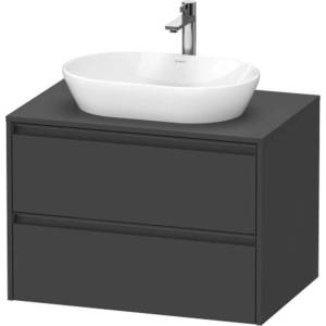Duravit Ketho. 2 - Шкаф за умивалник с изрез 57x80x55 см, 2 чекмеджета, графитен мат K24895049490000 (K24895049490000)