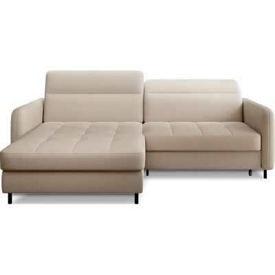 Eltap Бежов кадифен разтегателен ъглов диван с място за съхранение (ляв ъгъл) Gomsi - ELTAP (CO-GOM-LT-18MAN)