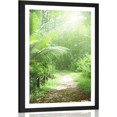 Plakát s paspartou cestička na ostrově Seychely - 40x60 no frame