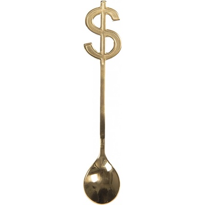 Clayre & Eef Zlatá lžička Dolar 3*15 cm