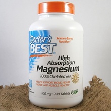 Doctor’s Best Magnesium High Absorption 100% chelated hořčík chelát 240 tabliet