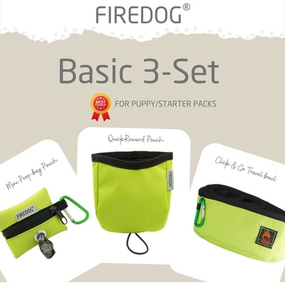 Firedog Basic 3-Set nylon neónovozelený