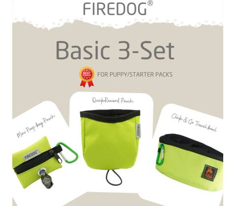 Firedog Basic 3-Set nylon neónovozelený