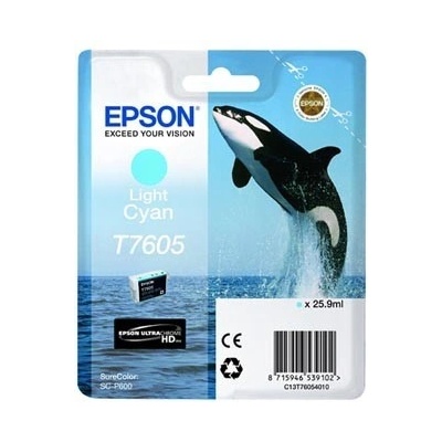 Epson T7605 T76054010 светло циан (light cyan) оригинална касета (C13T76054010)