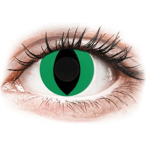 Gelflex CRAZY LENS - Cat Eye Green - дневни без диоптър (2 лещи) - leshti