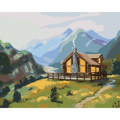 Zuty Malování Podle Čísel Srub Na Jaře D. Rusty Rust 80 x 100 Cm Plátno Rám