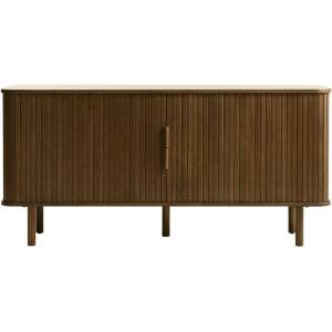 Unique Furniture Кафяв нисък скрин в дъбов декор с плъзгащи се врати 76x160 cm Cavo - Unique Furniture (48942931)