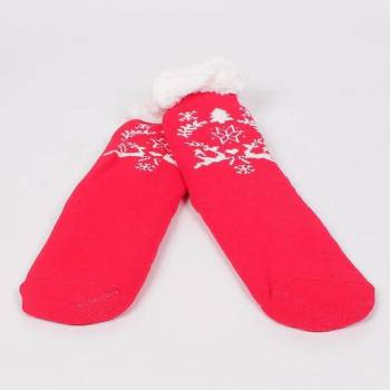 Image 1 of Мъжки зимни чорапи в червено с коледна декорация