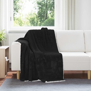 vidaXL Одеяло Черно 130 x 150 cm 1 kg Мека вълна (42016993)