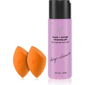 Real Techniques Brush Sponge + Cleasing Gel комплект за лице
