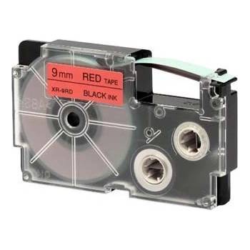 Casio XR-9RD1, 9mm x 8m, черен печат/червен фон, оригинален лента (XR-9RD1)