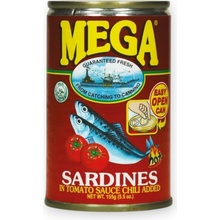 Mega Sardinky v rajčatové omáčce s chilli 155 g