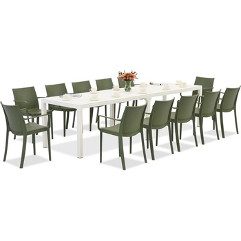 BICA Комплект градински мебели King Double/Victoria в бяло и зелено за 12 души Bica (BC439BL-12xBC351ZIE)