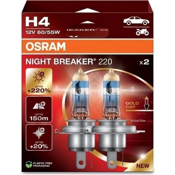 Osram Night Breaker Laser H4 P43T 12V 60/55W 64193NB200-HCB 2 ks