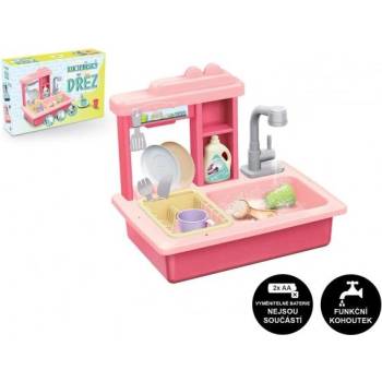 Teddies Мивка за миене на съдове розова + батерия за вода пластмасова с аксесоари в кутия