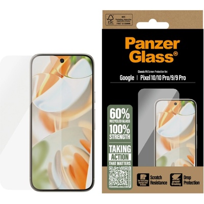 Panzer Стъклен протектор PanzerGlass за Google Pixel 10, Pixel 10 Pro, 9, 9 ProUWF, Antibacterial, Прозрачен