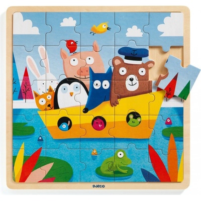 Djeco dřevěné puzzle Loďka