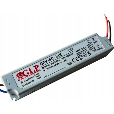 Napájecí zdroj s konstantním napětím GLP GPV 24V/2.5A IP67