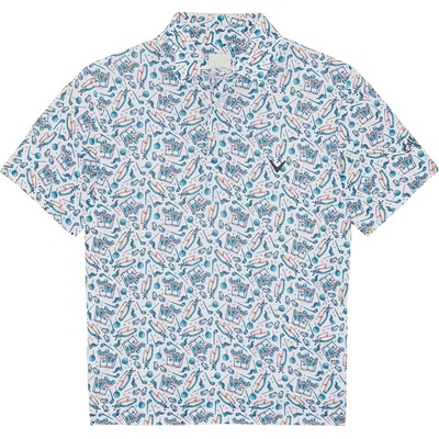 Callaway Boys All Over Golf printed Polo Bright white