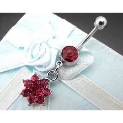Steel Jewelry piercing růžová kytička z chirurgické oceli PR130135