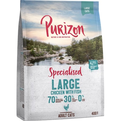 Purizon 15% намаление! 2 x 400 г Purizon за котки на специална цена! - Large Adult пилешко и риба