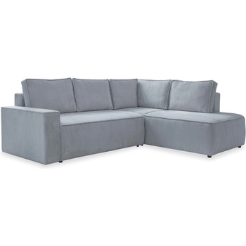 Miuform Светлосив разтегателен ъглов диван от рипсено кадифе (десен ъгъл) Brave Dave - Miuform (1650PO55)