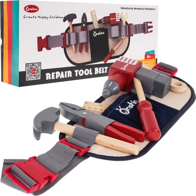 RKToys Sada dřevěného nářadí s opaskem 7 ks