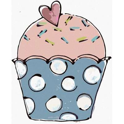 Zuty Malování podle čísel CUPCAKE SE SRDÍČKEM 2 HALEY BUSH