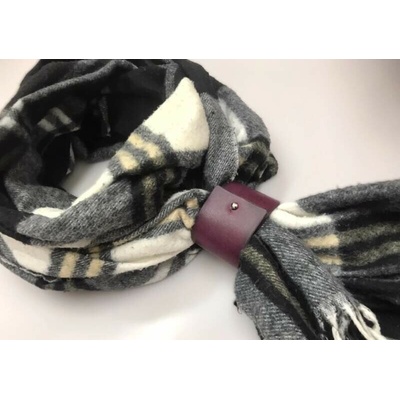 Kožená spona na šátek, šálu Classic 4 cm (MOŽNOST VÍCE BAREVNÝCH VARIANT )
