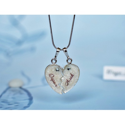 Meganflo Сребърно сърце с имена - медальон