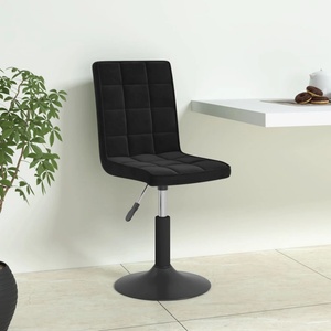 vidaXL Въртящи се трапезни столове, 6 бр, черни, кадифе (3089297)